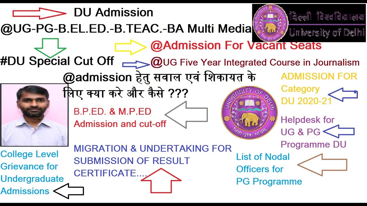 DU Admission UG-PG-B.EL.ED.-B.TEAC.-BA Multi Media #DU_Special_Cut_Off ॥ सवाल एवं शिकायत के लिए