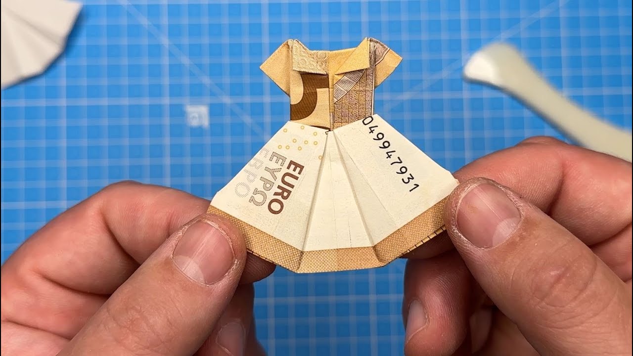 How To Fold A 50 Euro Bill Into A Dress - Quick And Easy Money Origami Guide