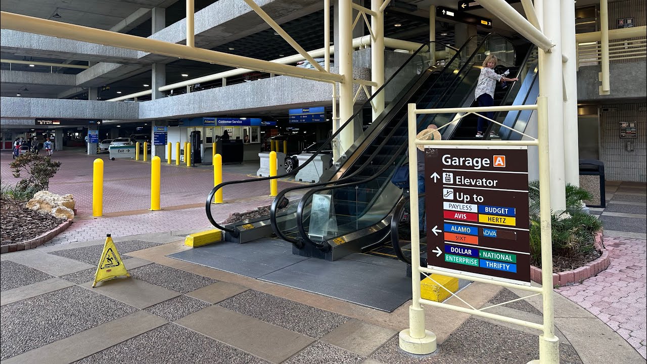 Orlando Airport (MCO) walking directions from Car Rental Returns Garage B to Departures, Security