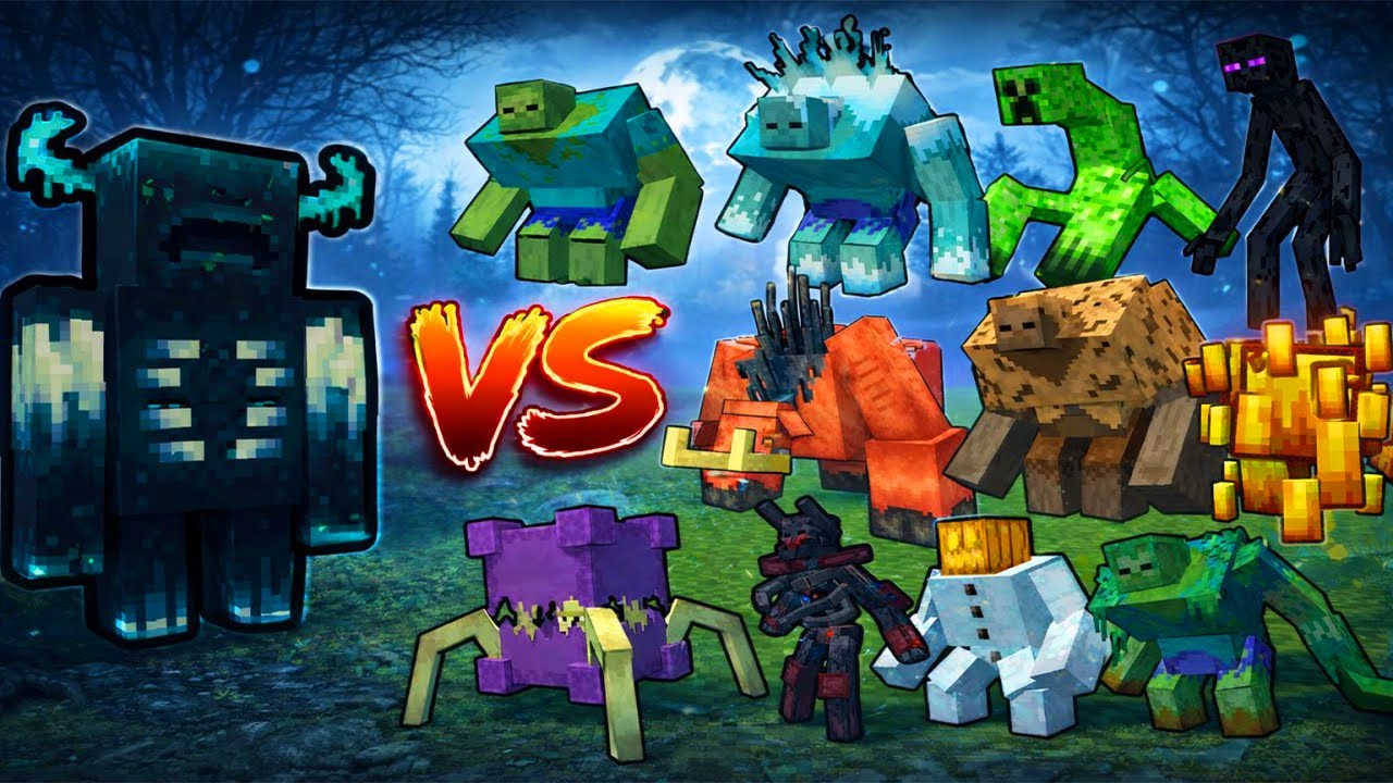 Warden vs Mutant Mobs & Bosses - Minecraft Mob Battle