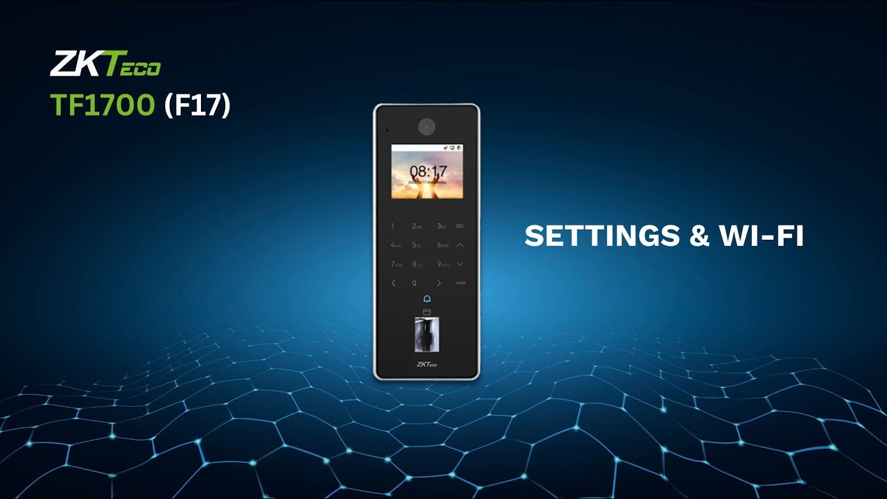 BioSyn ZKTeco F35 - Settings & Wi-Fi