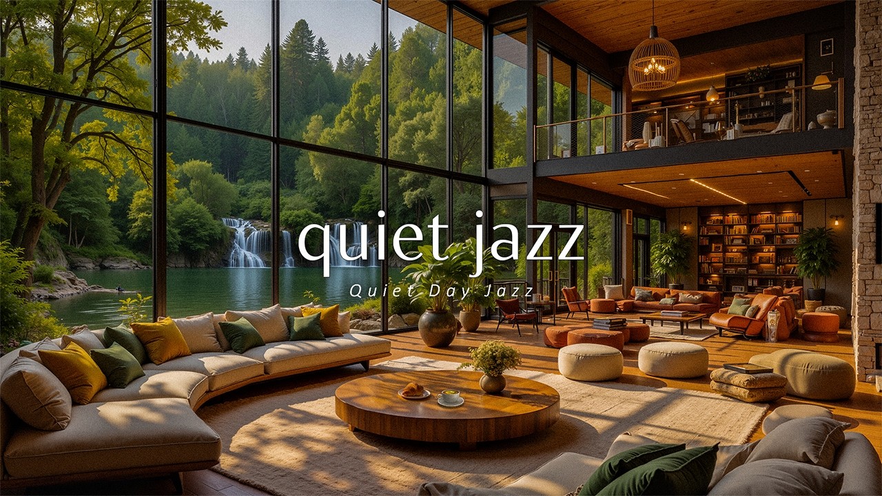 Quiet Cafe Jazz Cabin Ambience For Soothing the Busy Mind | Tranquil Jazz for Stress Relief, Work