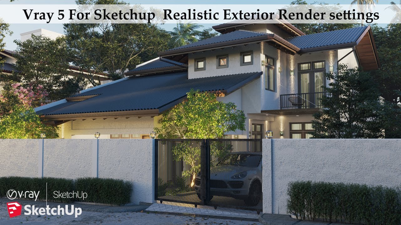 Реалистичная визуализация экстерьера с помощью Vray 5 для Sketchup