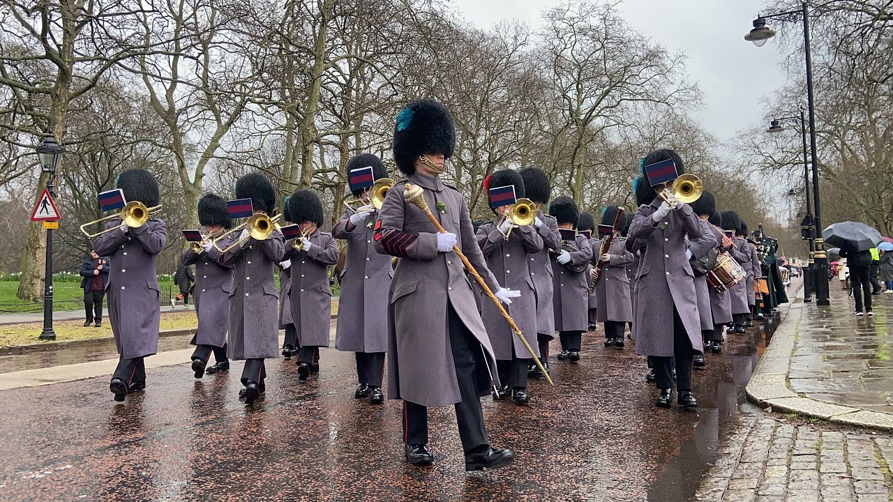 Irish Guards Return in the Rain - Black Sunday 2024