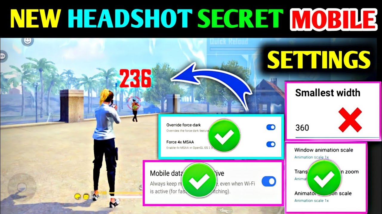 Top 5 Secret Mobile Settings 😈| Best Mobile Headshot Settings 😱| New Headshot Setting in Free Fire