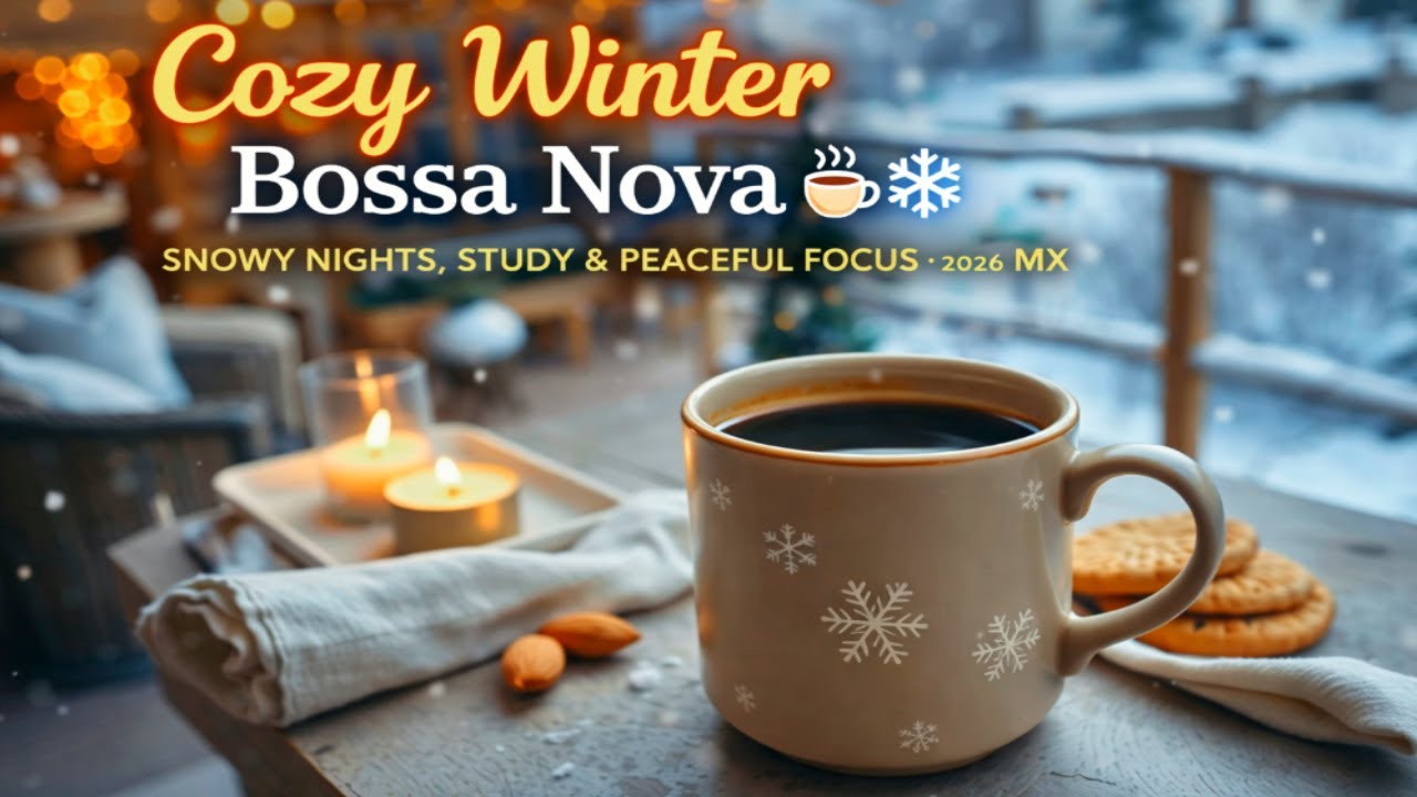 Cozy Winter Bossa Nova ☕❄️ Relaxing Jazz Cafe Piano Music for Snowy Nights, Study & Peaceful Focus