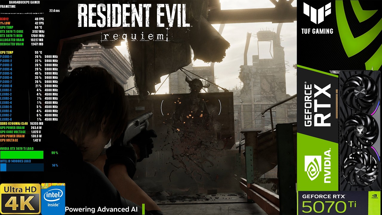 Resident Evil Requiem, Path Tracing, DLSS 4K | RTX 5070 Ti | i9 14900KS