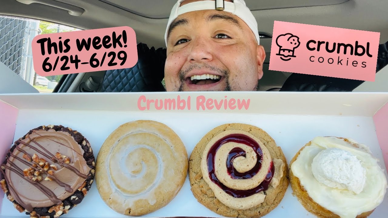 Crumbl Cookies 🍪 Butter Cake, Chocolate Covered Pretzel Pie, Honey Bun, Peanut Butter & Jelly 🍪