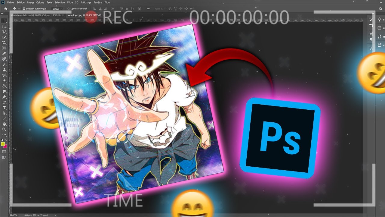 MON LOGO JIN MORI // Photoshop SpeedArt  [MANGA]