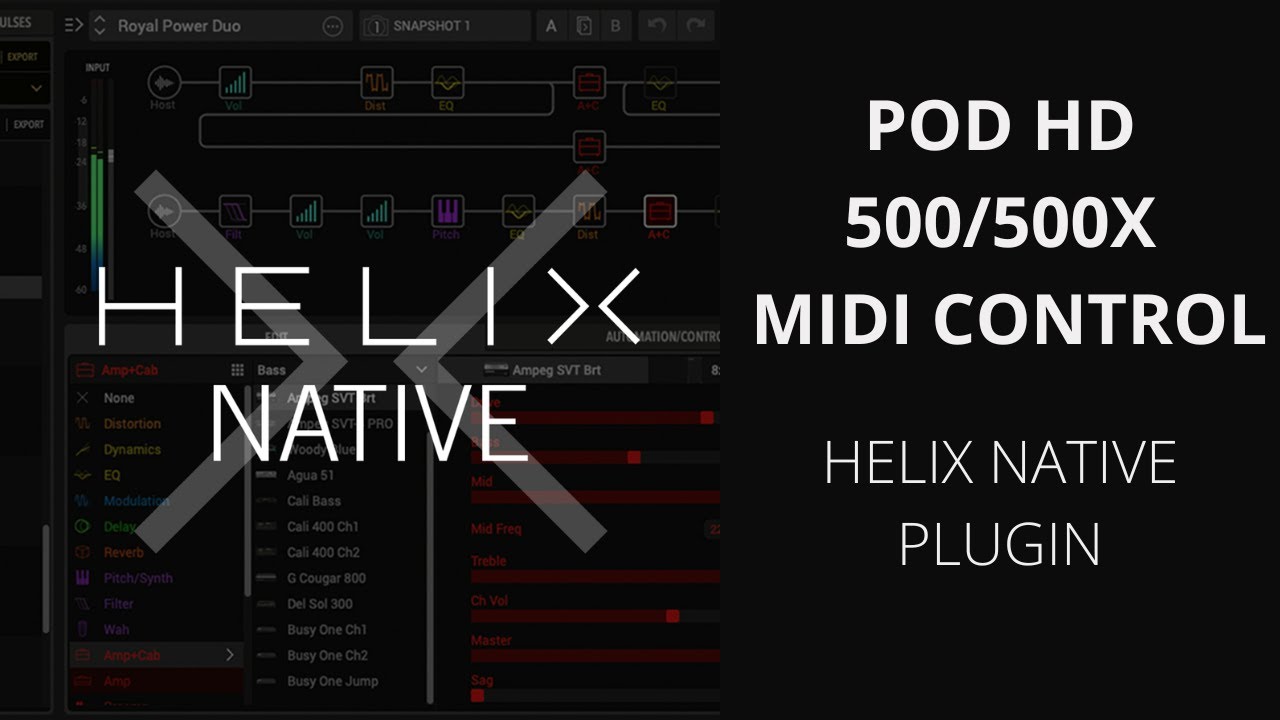 POD HD 500X/500 - MIDI CONTROL - HELIX NATIVE PLUGIN - REAPER