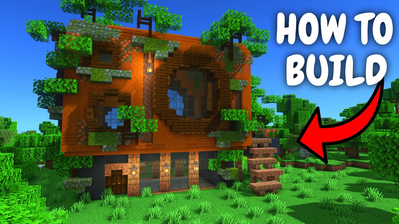 Overgrown Red Sandstone House in MINECRAFT | Tutorial