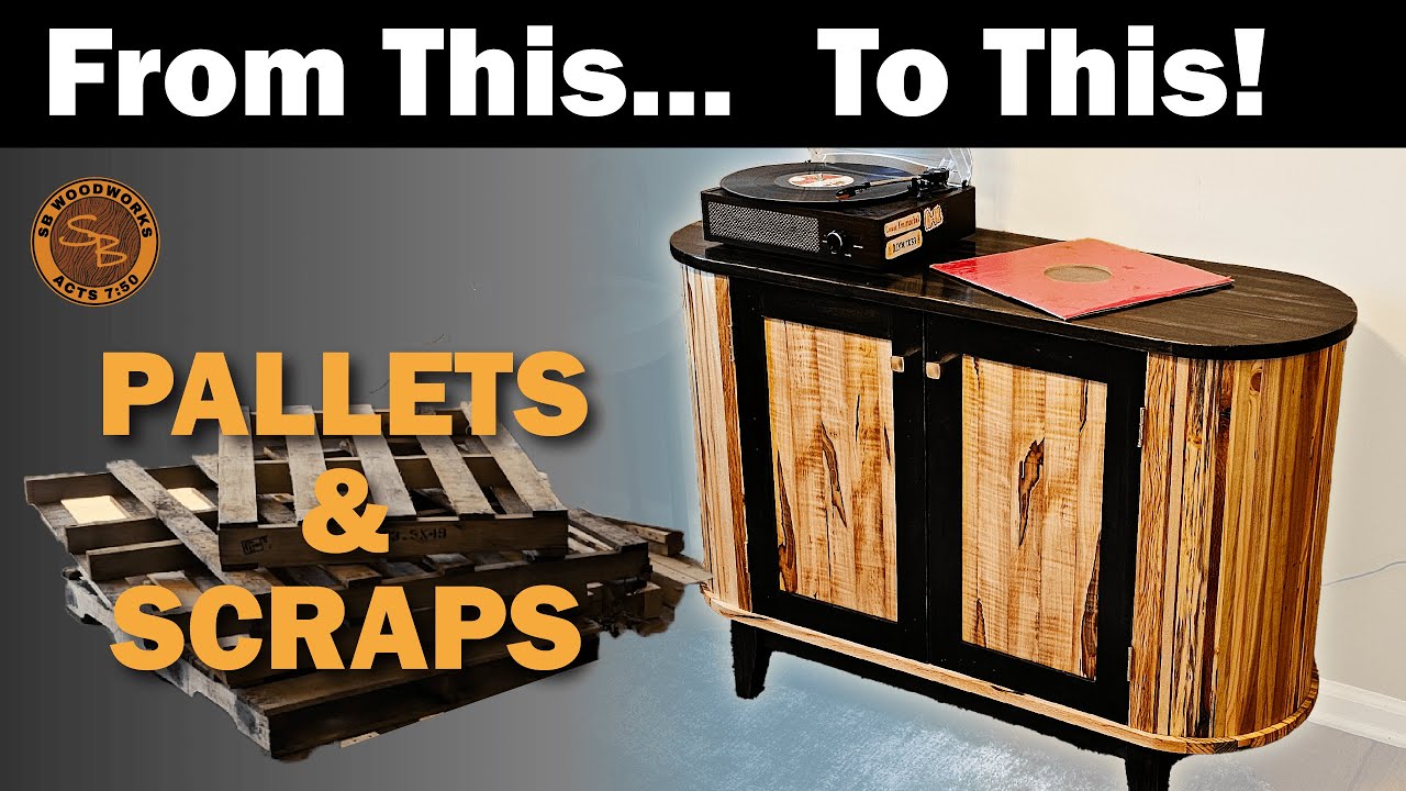 Record Cabinet From Pallets and Scrap! Rescued Timber Build