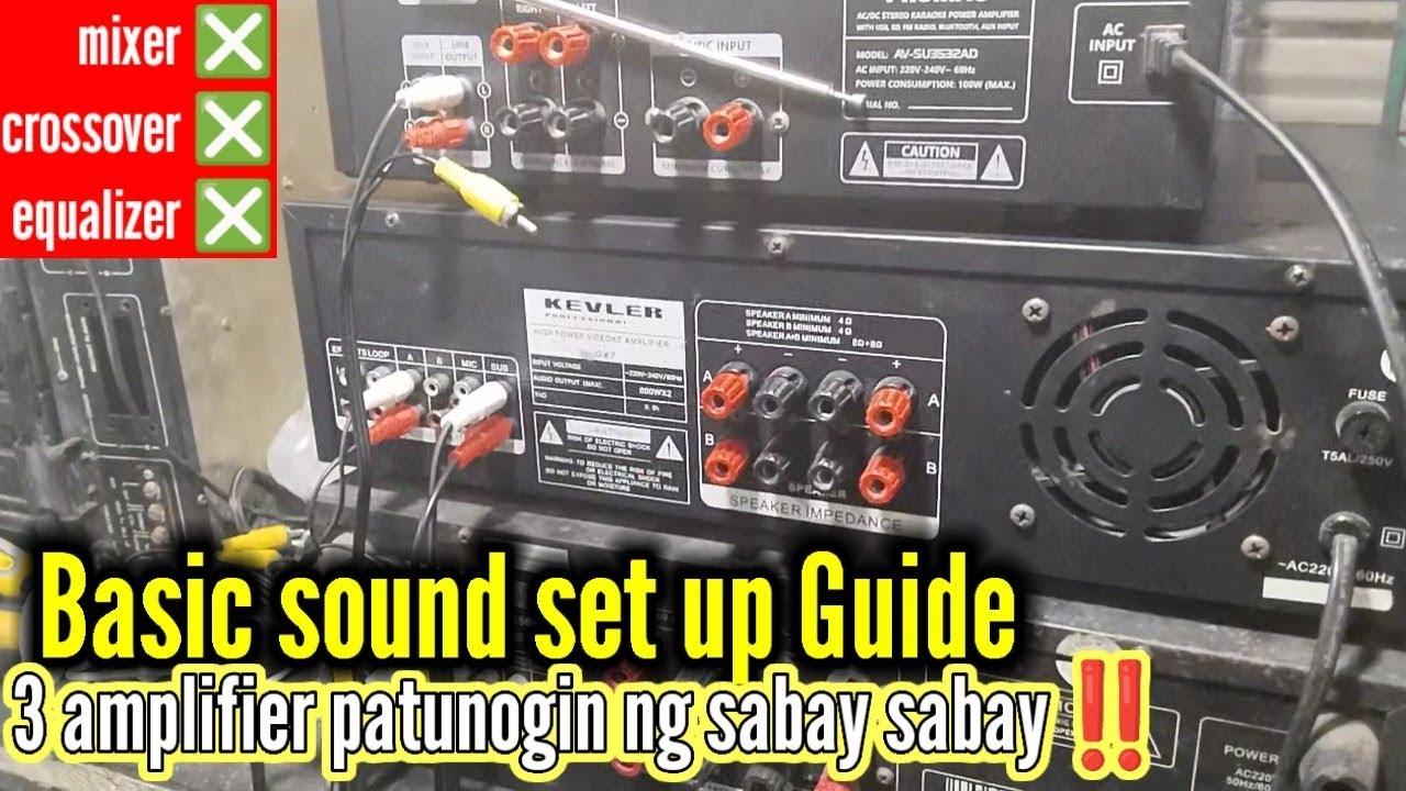 3 amplifier patunogin Ng sabay sabay , Walang mixer , Walang EQ, Walang crossovers