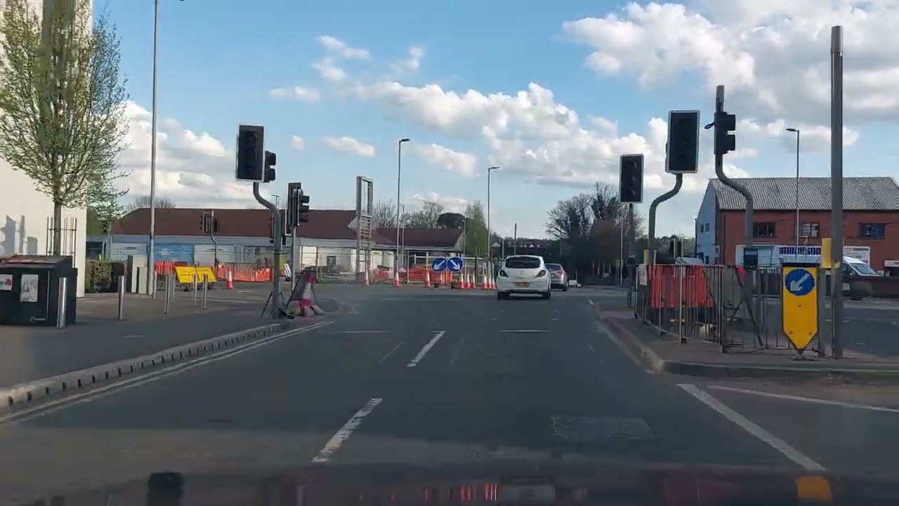 dashcam hinckley to Burbage including bridge road works area April 15th 2022