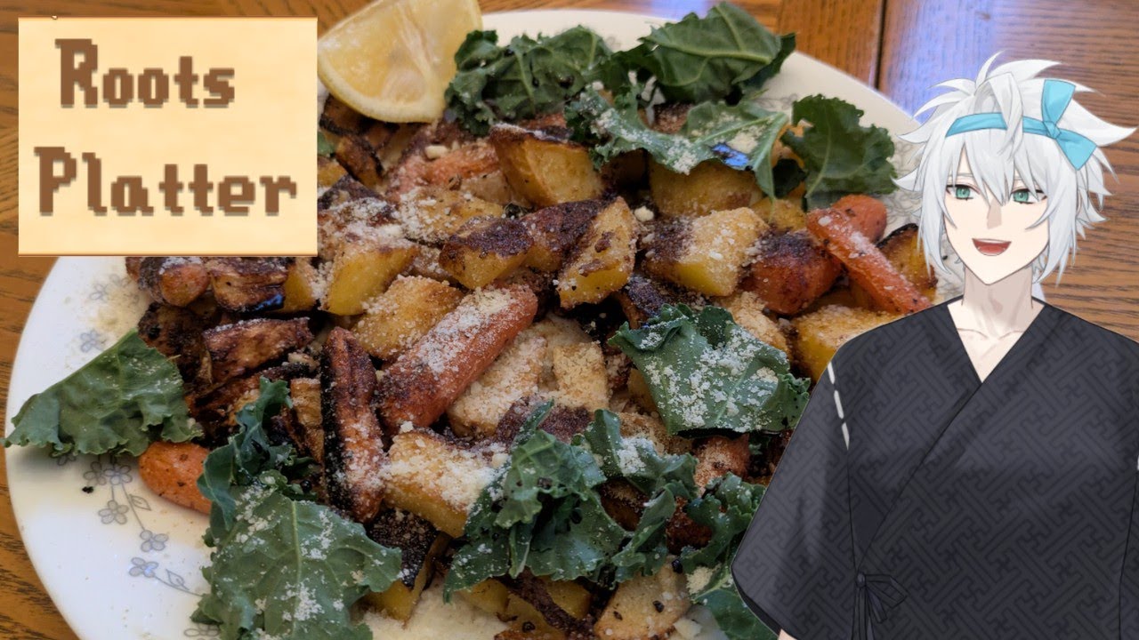Making The Roots Platter From The Official Stardew Valley Cookbook Over The Campfire