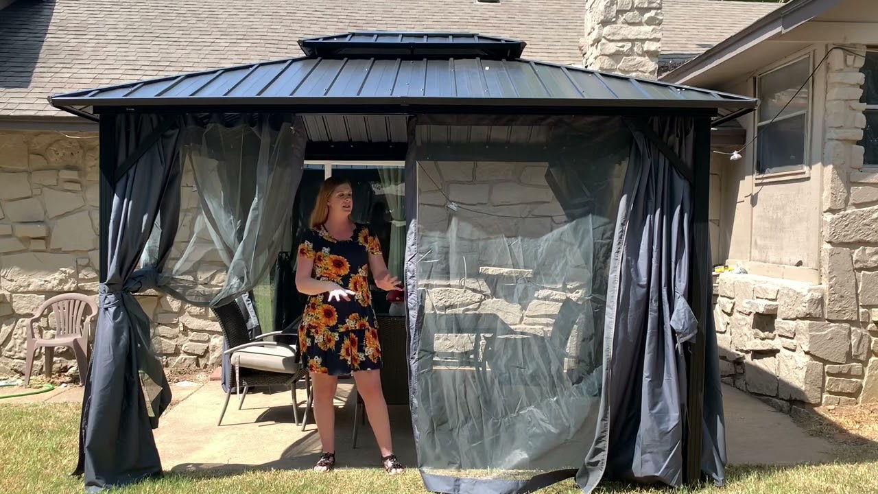 Hoteel 10ft x 12ft outdoor gazebo review and demo by Sara