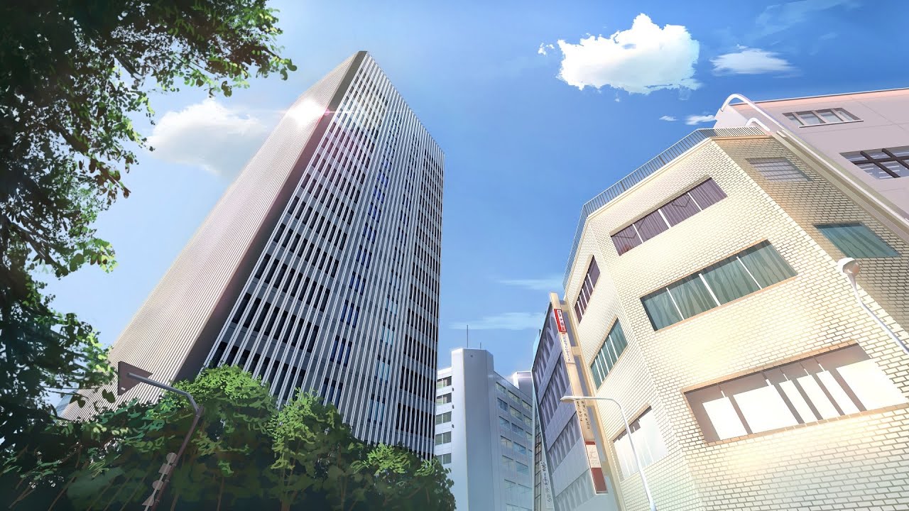 City - Anime Background Time lapse - Clip Studio Paint