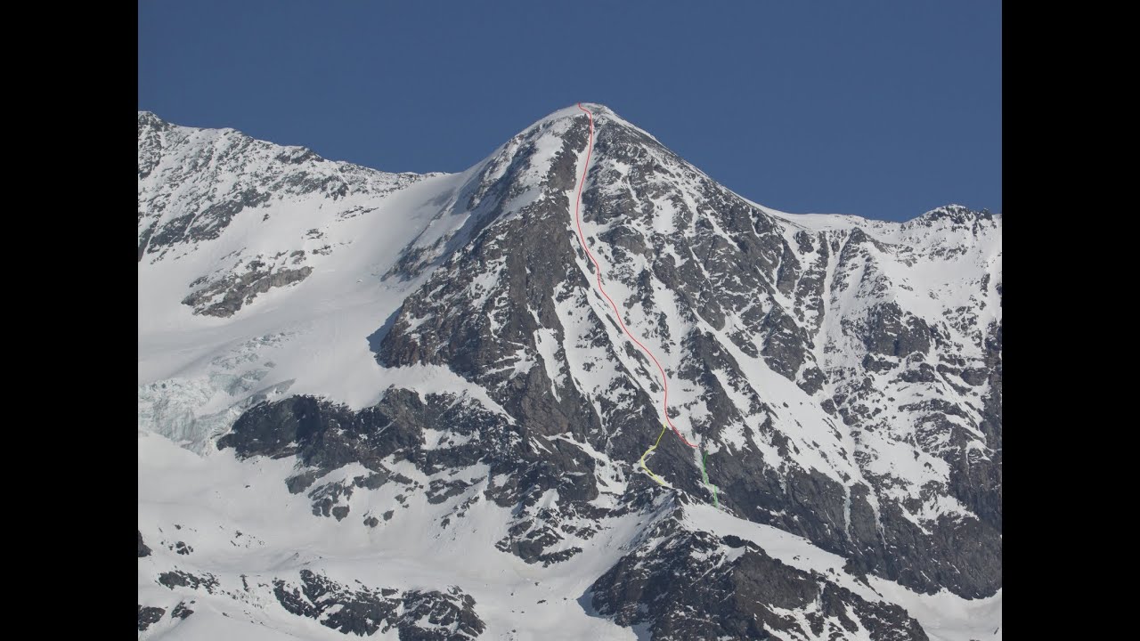 Dome des Platiéres 3475m – Répétition du Couloir Ouest 750m à 45° –ski de pente raide