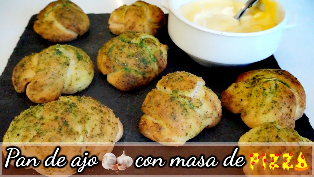 Pan de ajo con masa de pizza