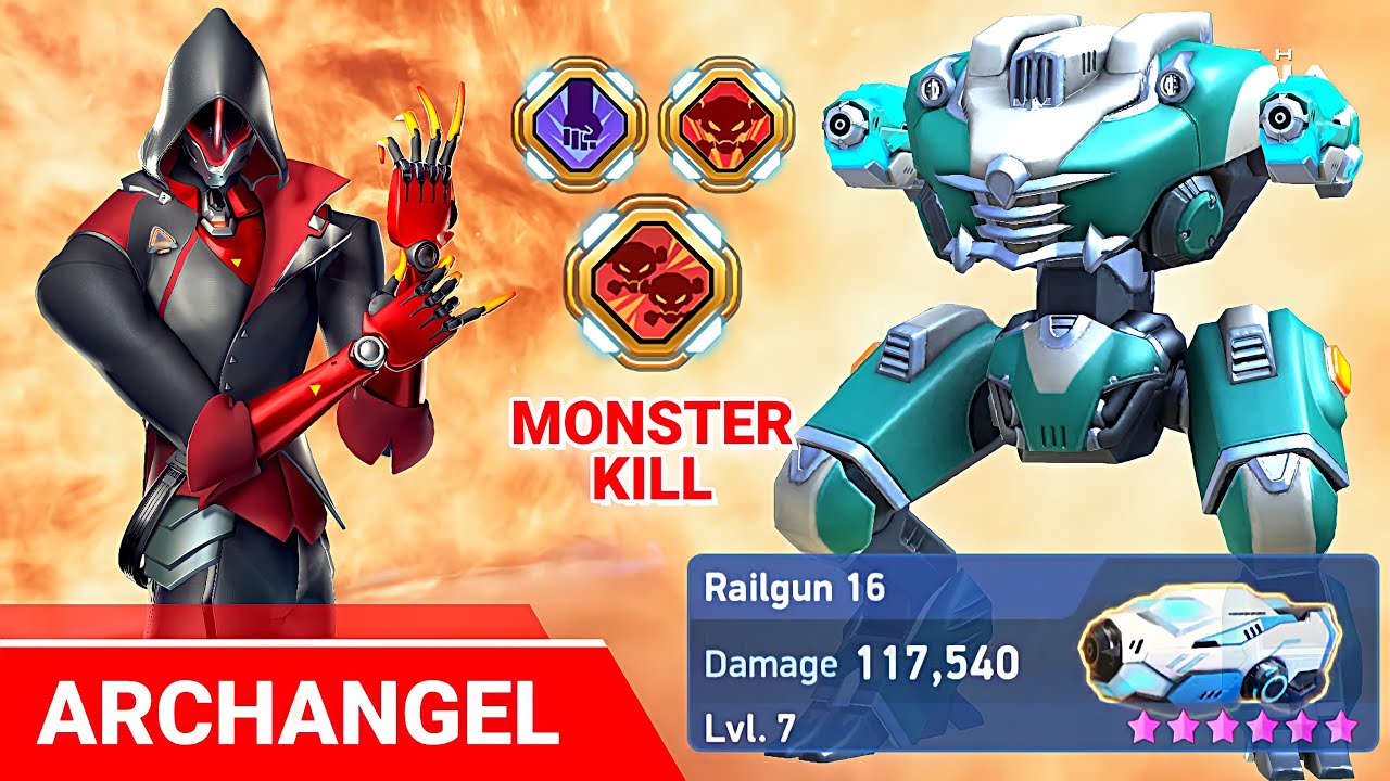Archangel with Railgun 16 and Paragon - Mech Arena - New Pilot