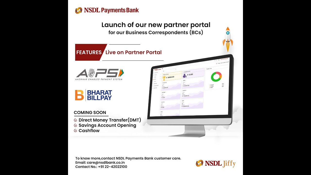 NSDL payment bank desktop portal with AEPS