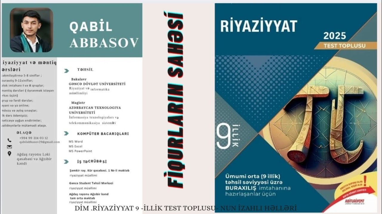 DÍM.2025.RÍYAZÍYYAT.9-illik test toplusunun izahı. MÖVZU: Fiqurların sahəsi