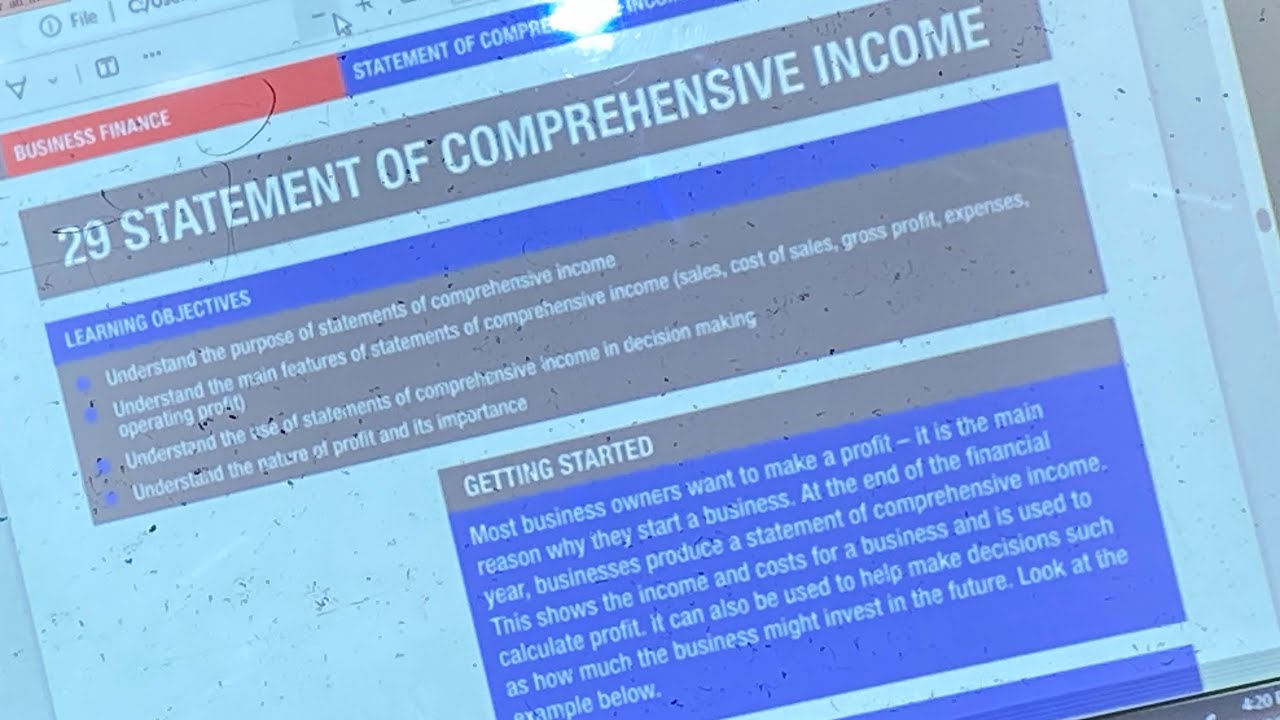 Business IGCSE (Statement of Comprehensive Income Part 1