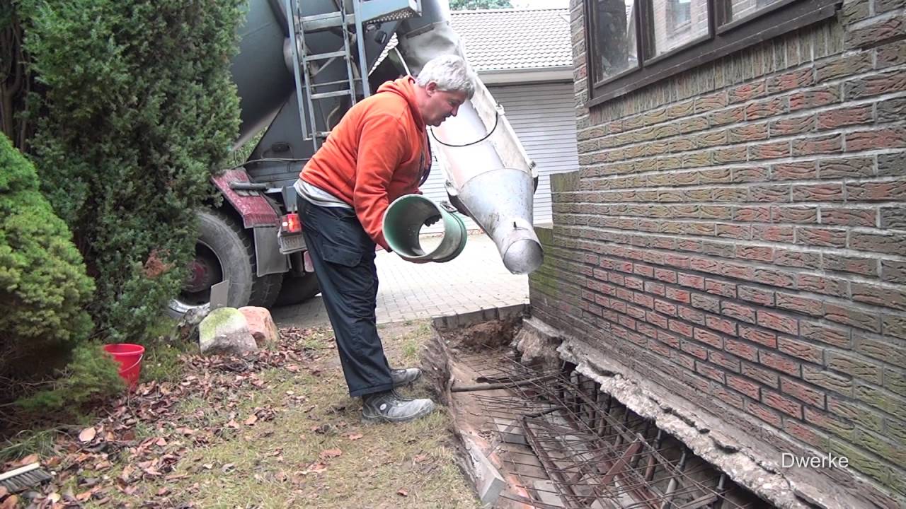 Hauseingang anheben und Fundament verstärken 2016