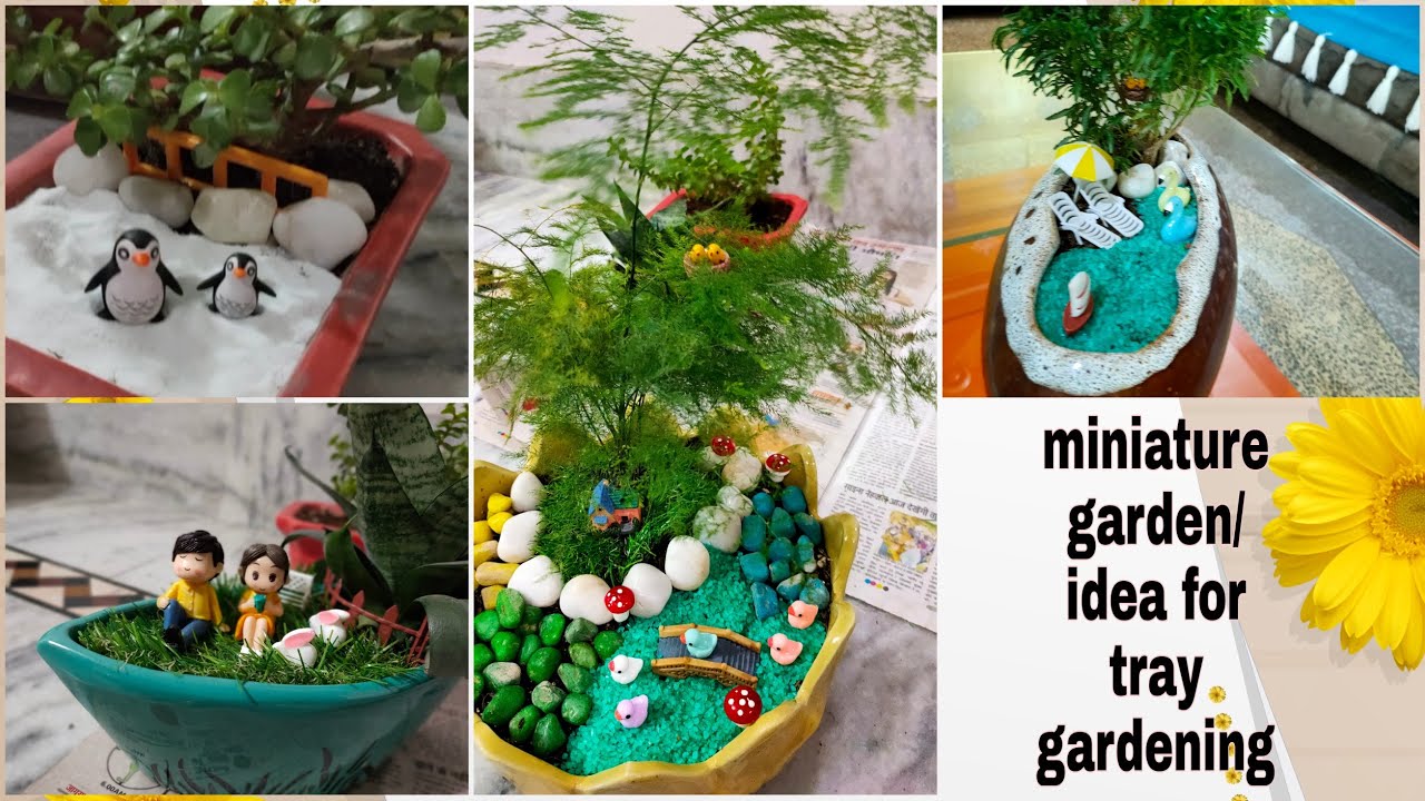 Miniature Garden Idea | Tray Gardening Ideas | Miniature Garden DIY | Miniature Tray Garden 🌺 🌻 🌼🌴