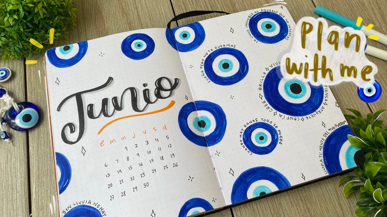 Nuevo mes en el Bullet journal - J U N I O🧿✨ || Plan with me