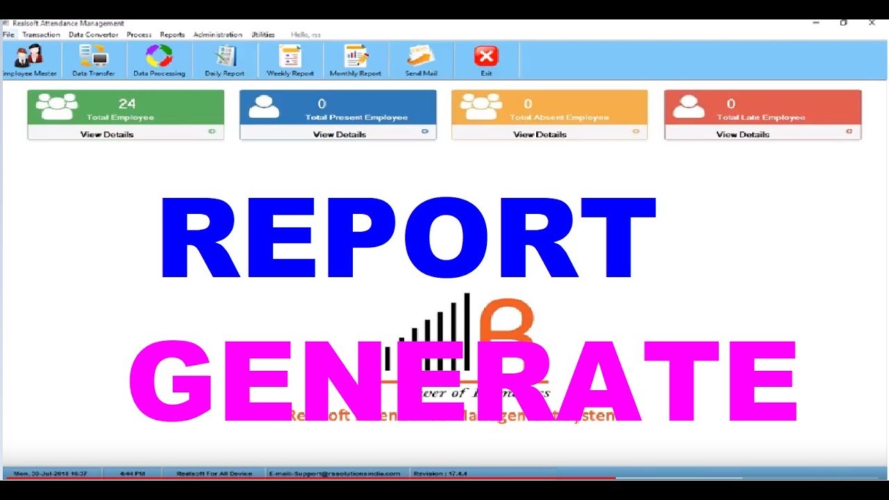 All Realtime Videos hwo to generate the report in 10 7