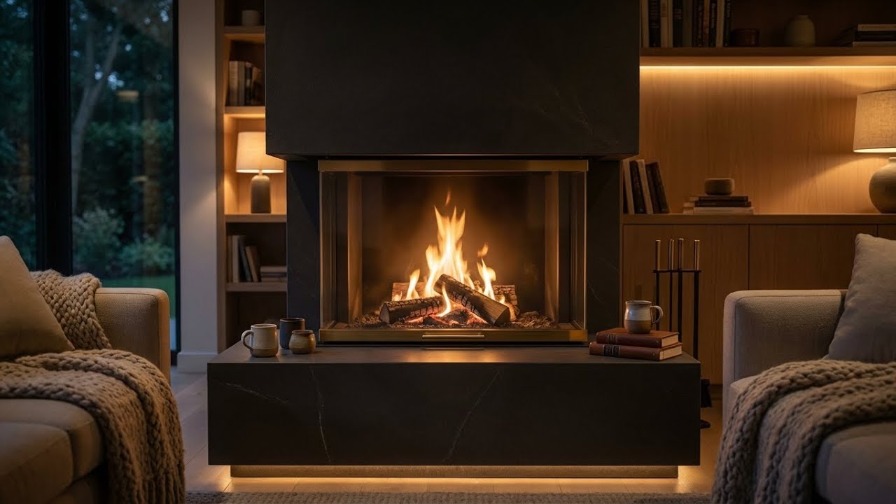 Cozy Fireplace Ambience | Minimalist Piano Music for Deep Sleep & Relaxation