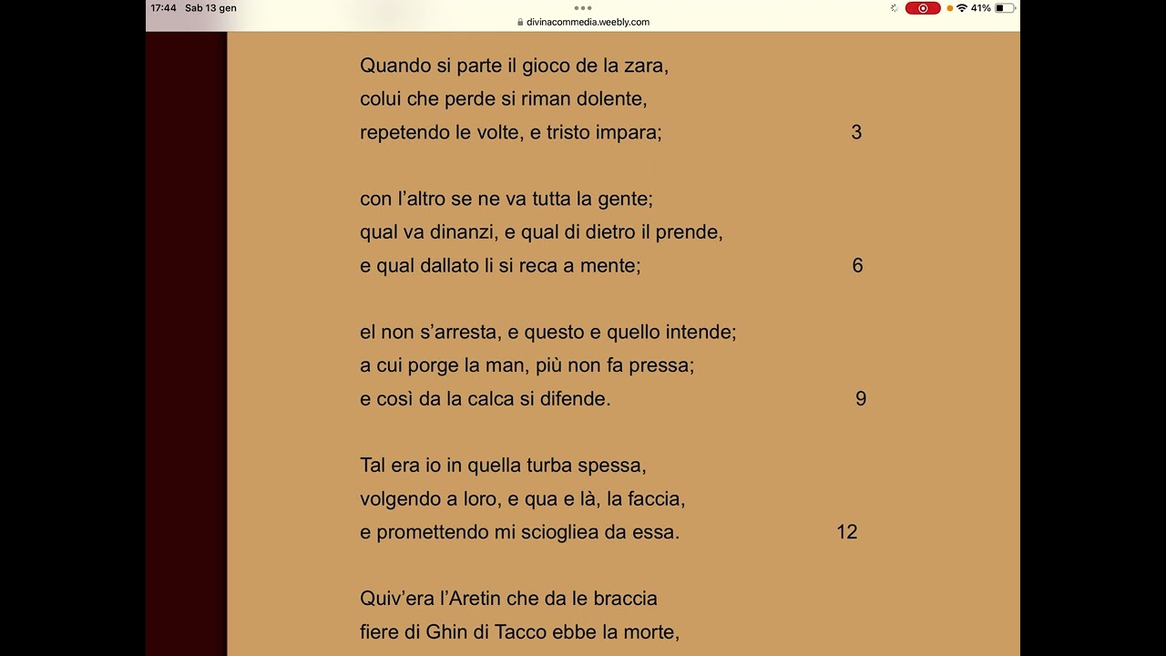 Dante, Purgatorio, canto VI, analisi