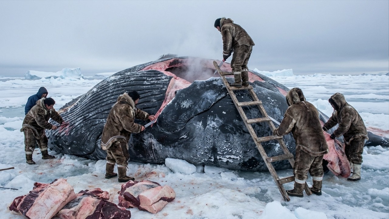Как инуиты охотятся на китов в экстремальный мороз -64°C