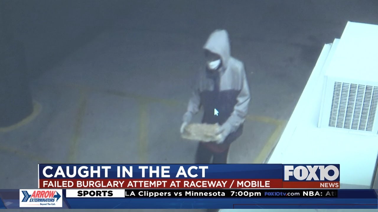 CAUGHT IN THE ACT: Failed burglary attempt at Raceway gas station