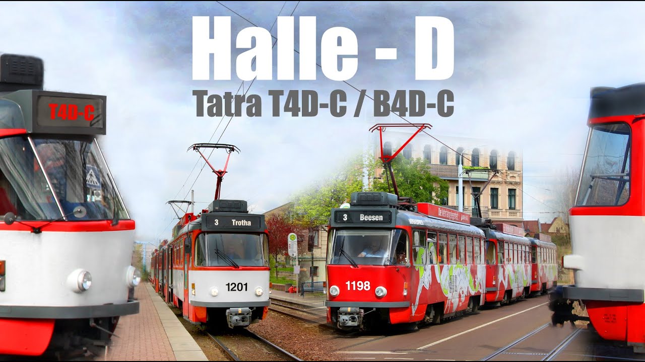 【4K】HALLE TRAM - TATRA T4D-C  (2019)