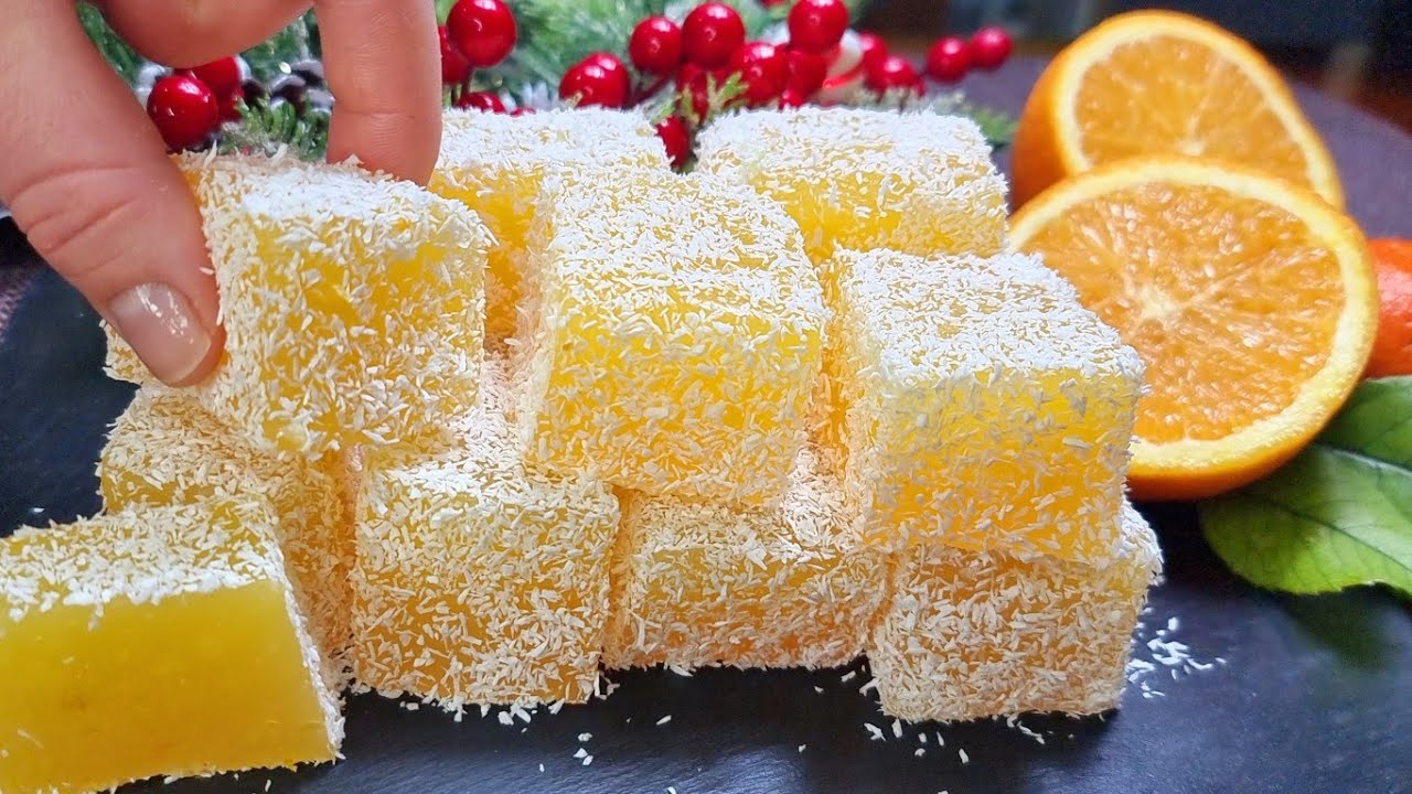 Vetëm 4 përbërës dhe 10 minuta kohë 💯 qerasini miqtë për festat me Llokumet tuaja👌Lokum recipe