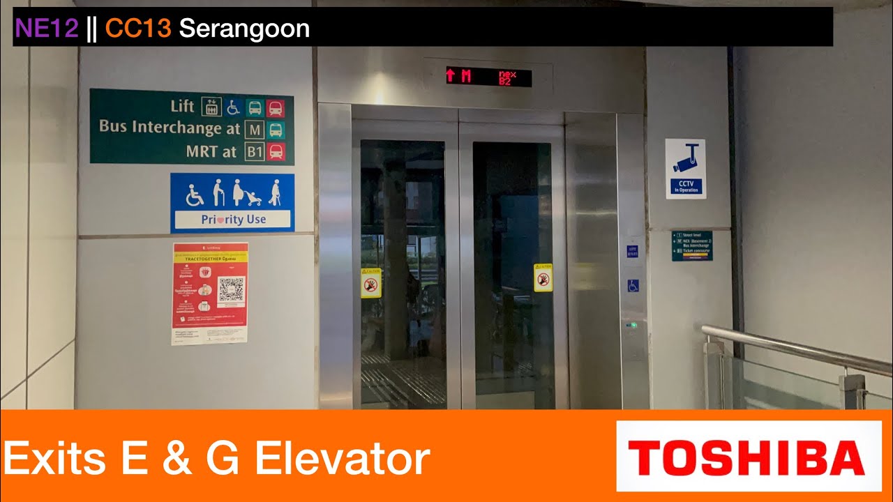 Serangoon MRT Station || Toshiba Elevator (Exits E & G)