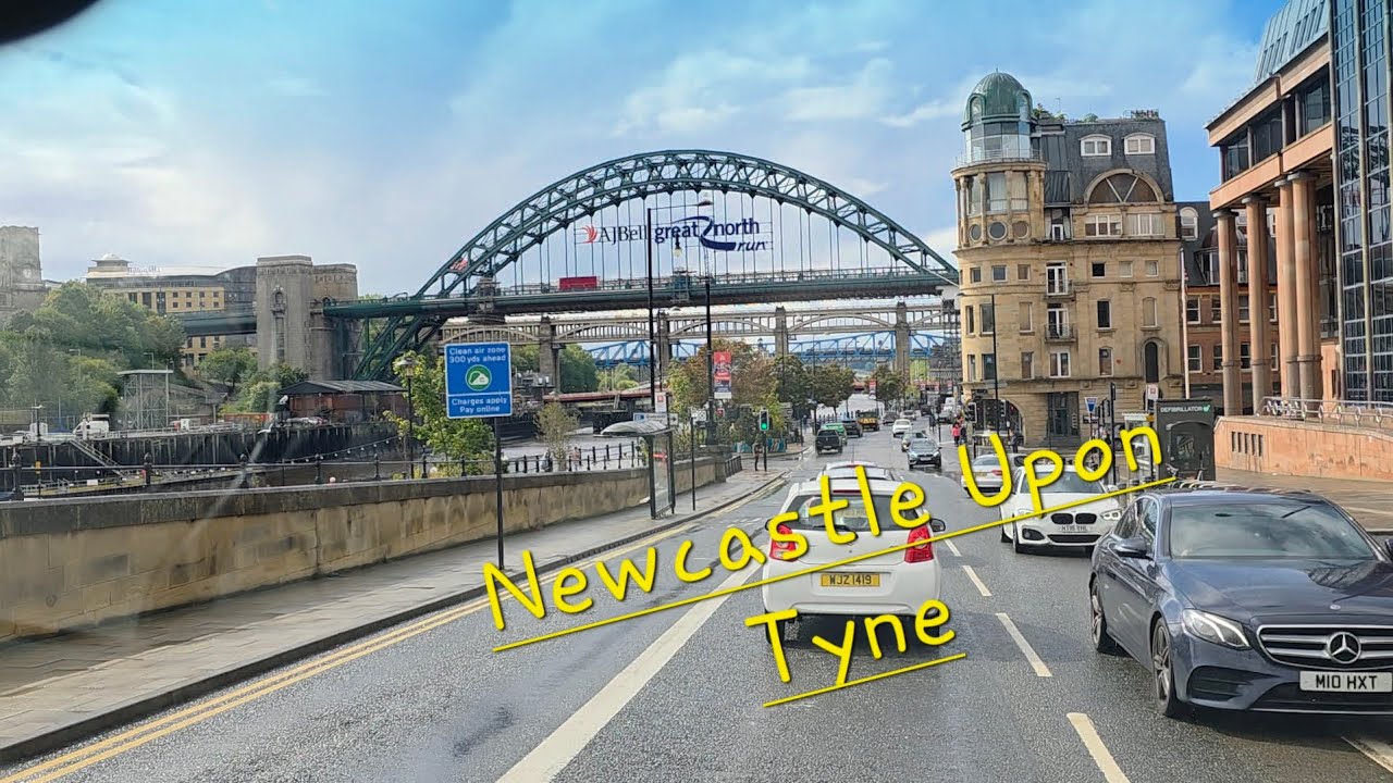 Driving in Newcastle Upon Tyne. England 