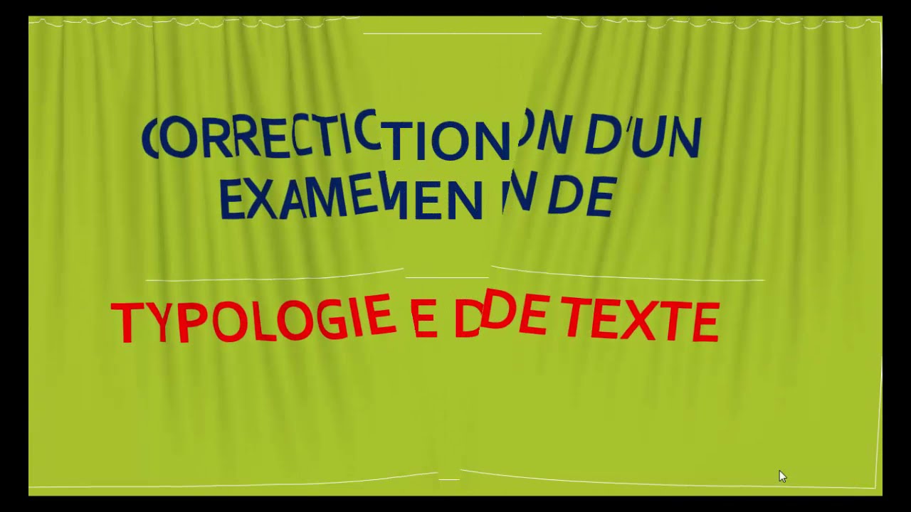 Correction d'un examen de la Typologie des Textes narratifs