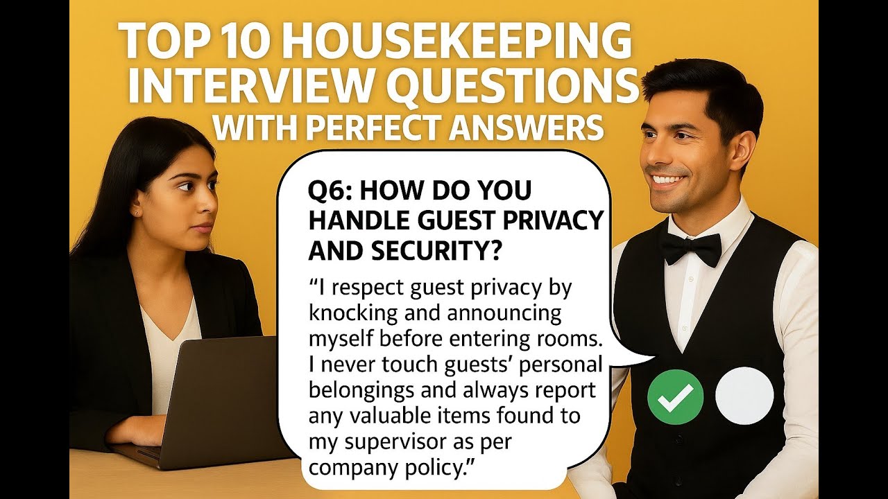 Top 10 Housekeeping Interview With Perfect Questions  & Answers | Hotel & Cleaning Job Tips 2025