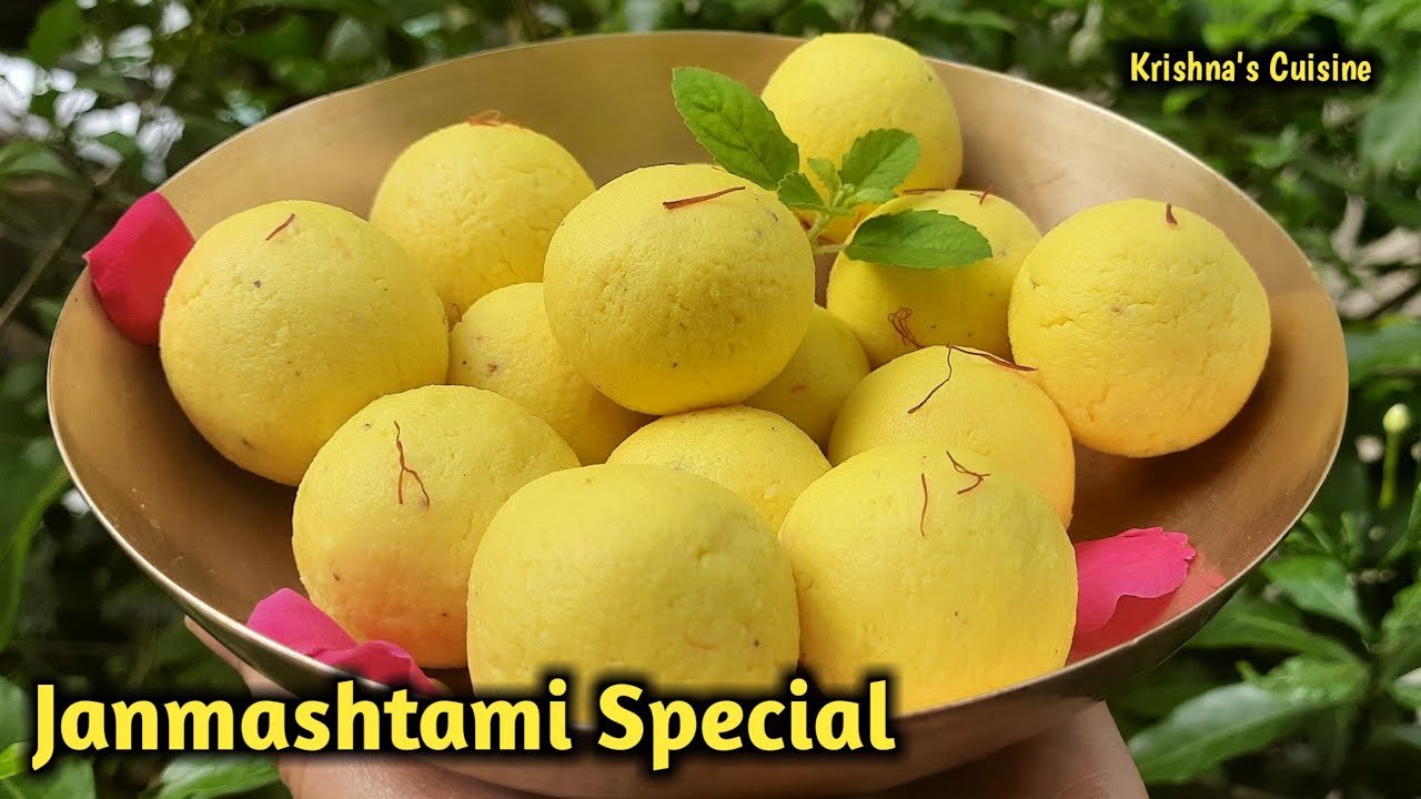 Janmashtami Special Kesar Malai Ladoo || Iskcon Prasad || Krishna's Cuisine  #kesar_malai_ladoo