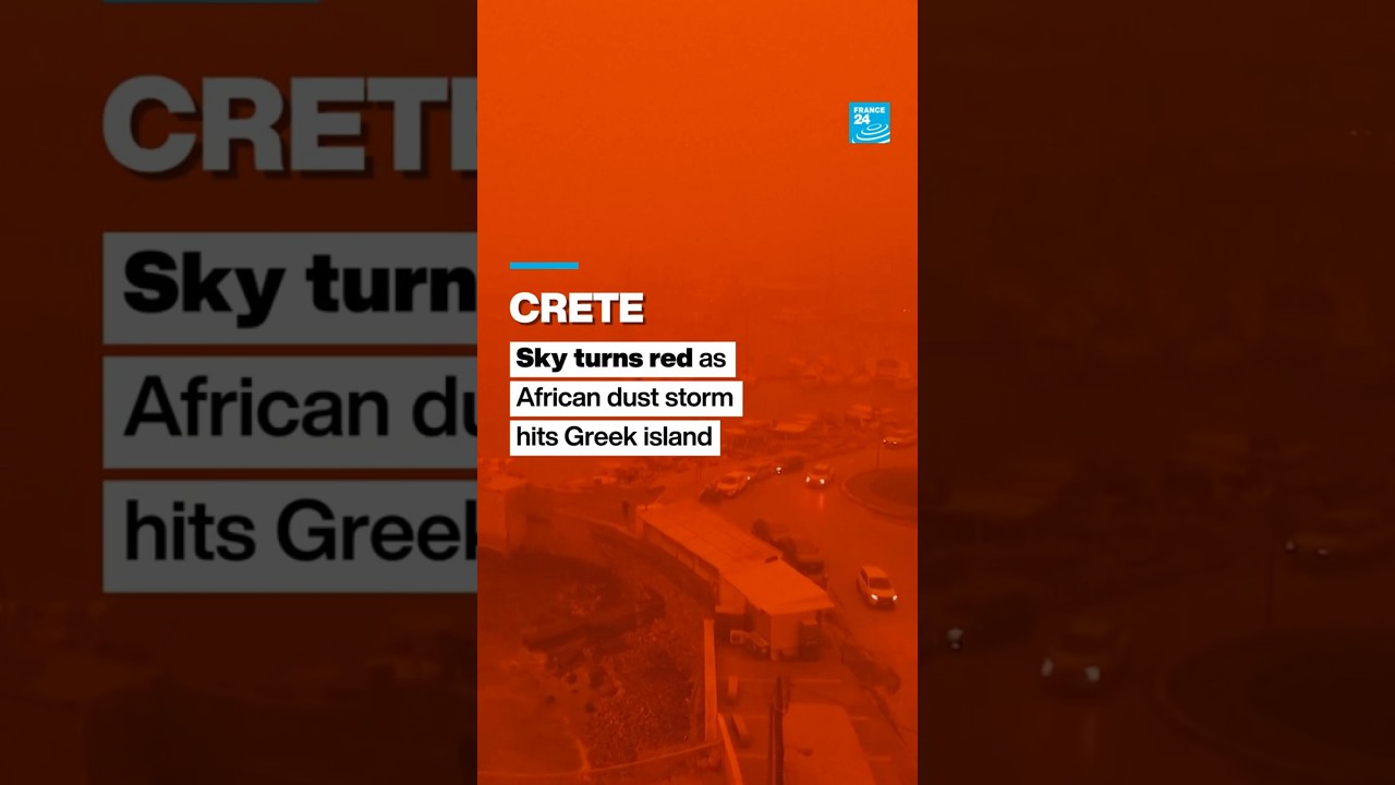 #Crete: Sky turns red as African #dust #storm hits Greek island &bull; FRANCE 24 English