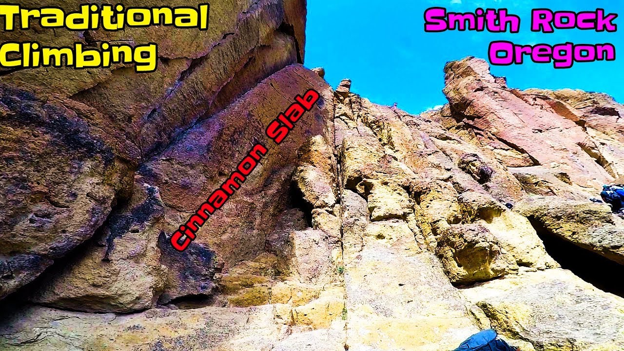 Trad Climbing - Cinnamon Slab - 5.6 at Smith Rock in Oregon