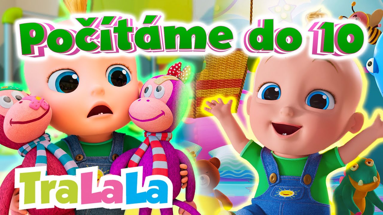 Deset v posteli + Pět mal&yacute;ch opiček | Dětsk&eacute; p&iacute;sničky s animac&iacute; | Tralala