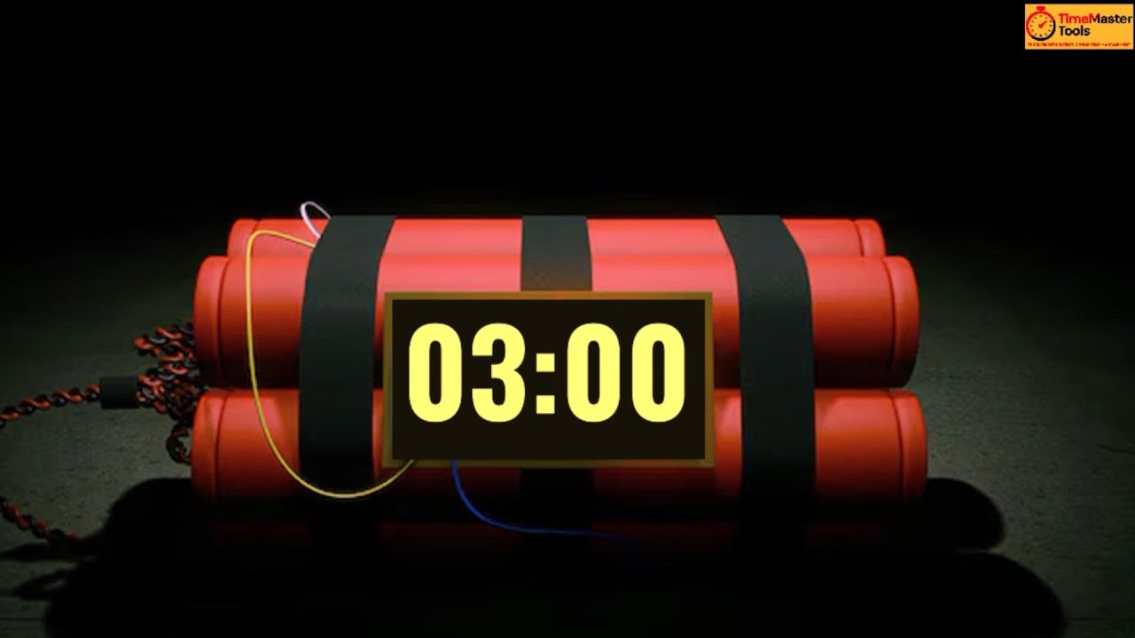 3-Minute Bomb Timer | Ticking + Background Alarm + Start Alert + End Explosion Blast