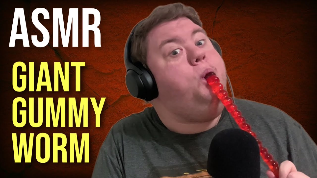 ASMR FRANKFORD GIANT GUMMY WORM EXTREME CHEWY SOUNDS