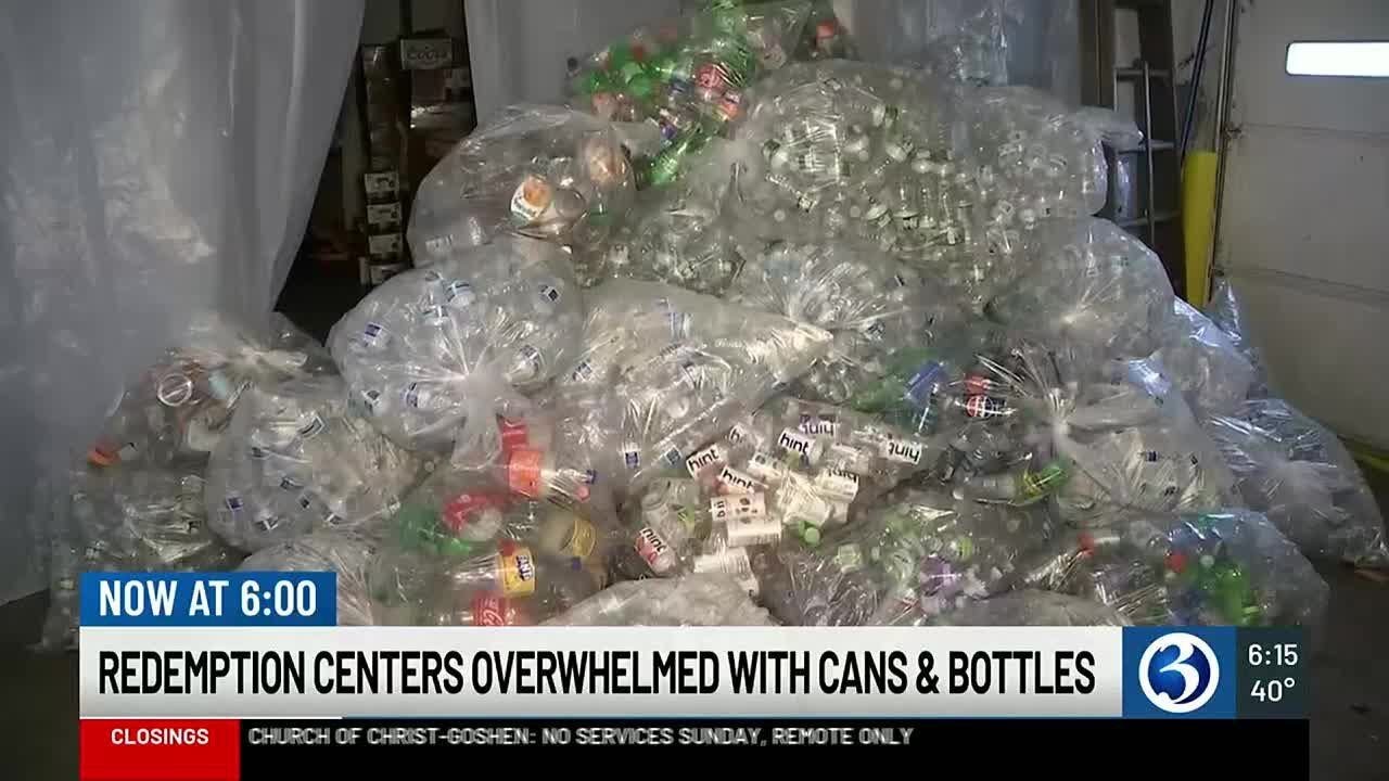 Redemption centers overwhelmed with cans and bottles