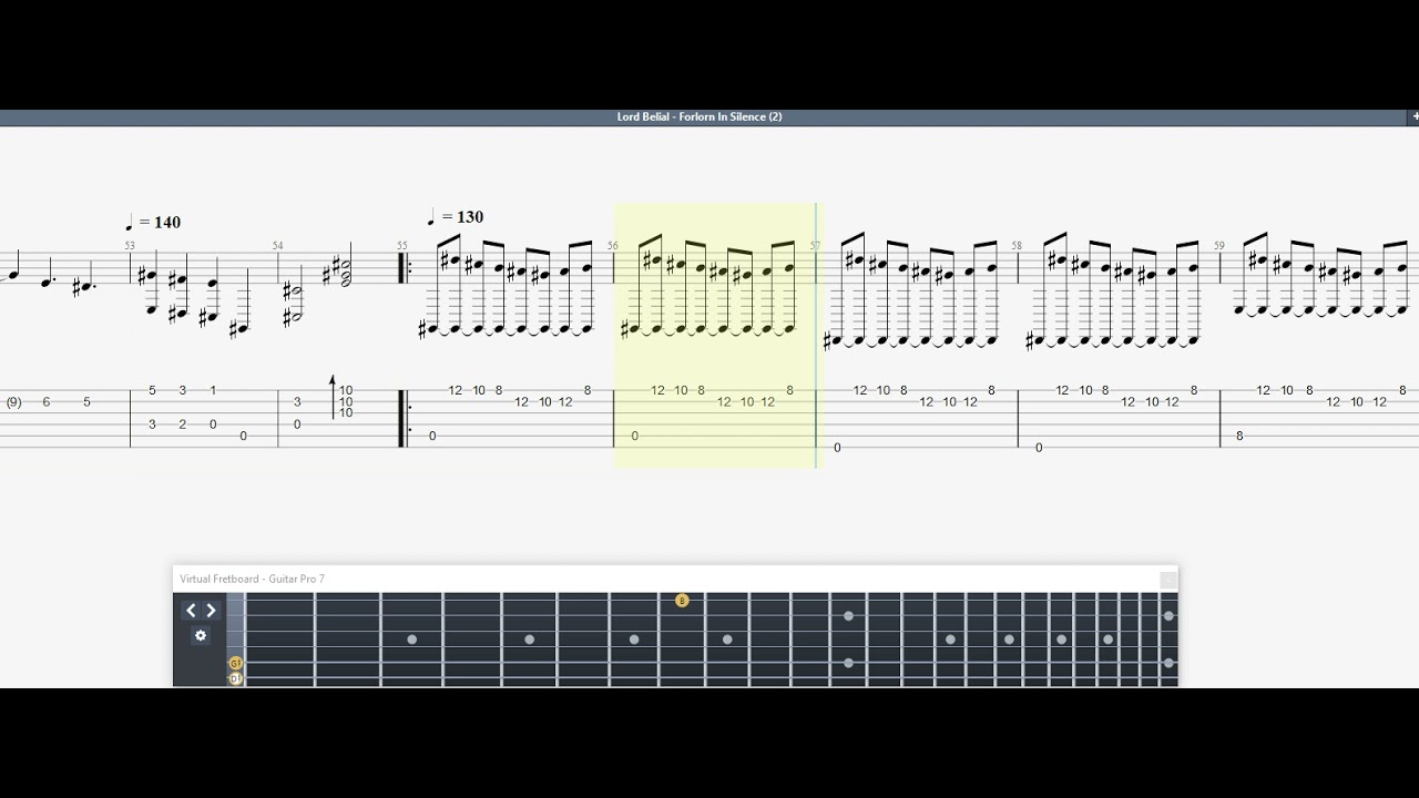 Lord Belial - Forlorn in silence GUITAR 1 TAB