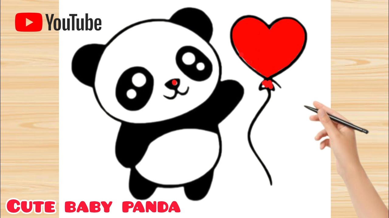 Here's a step-by-step guide to drawing a baby panda🐼🐼:drawing #panda#baby#videos 🐼🐼